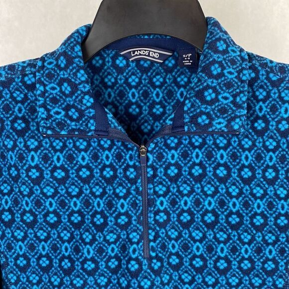 Lands’ End Pullover 1/4 Zip Fleece Jacket Small 6-8 Graphic - Picture 2 of 7